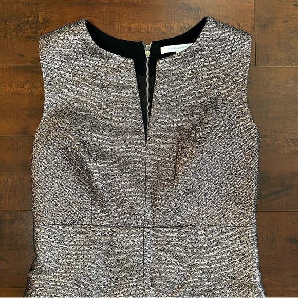 DIANE VON FURSTENBERG Yvette Metallic A-Line Dress Mini Sleeveless Size 6 DVF - Picture 4 of 14
